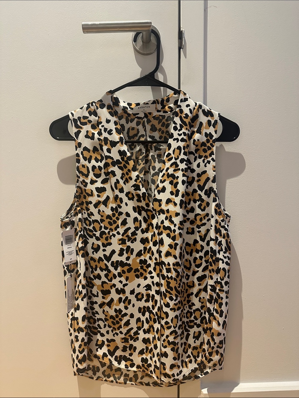 Babaton Sleeveless Leopard Print Camisole - White, Brown & Black